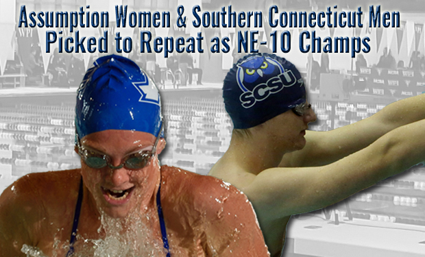Assumption Women, Southern Connecticut Men Picked to Repeat as NE-10 Swimming and Diving Champions in Coaches’ Poll