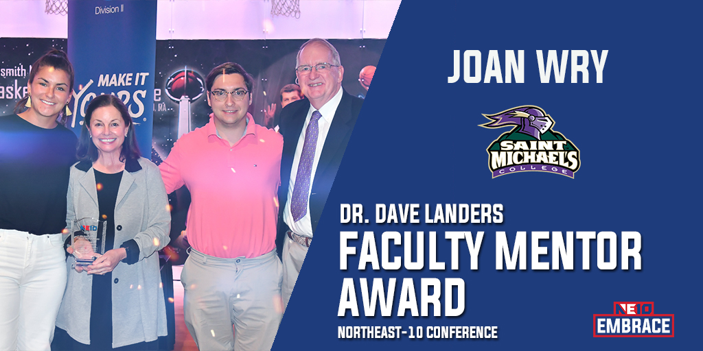 Embrace the Learning: Saint Michael's Joan Wry Earns Dr. Dave Landers Faculty Mentor Award