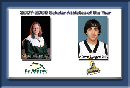 Le Moyne’s Lesher and Saint Rose’s Dagostino Named Northeast-10 Scholar-Athletes of the Year