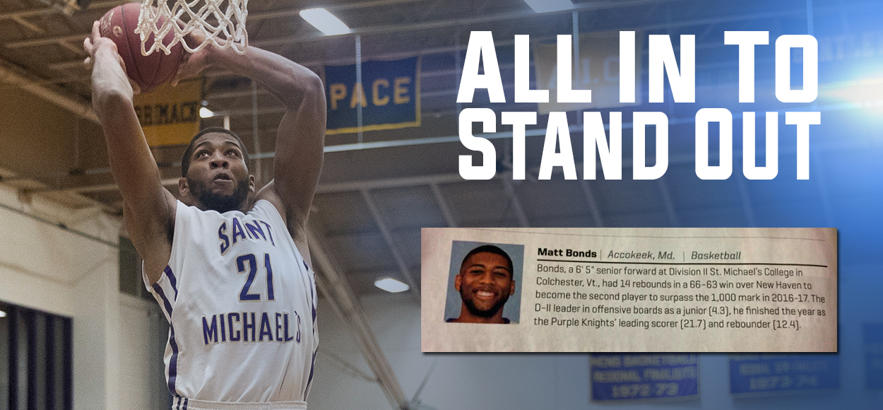 Saint Michael's Standout Matt Bonds appears in Sports Illustrated's "Faces in the Crowd"