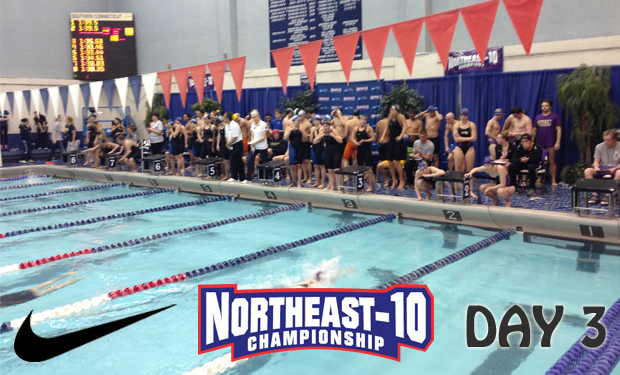 Assumption Women, Southern Connecticut Men Lead Entering Final Day of Northeast-10 Swimming & Diving Championships