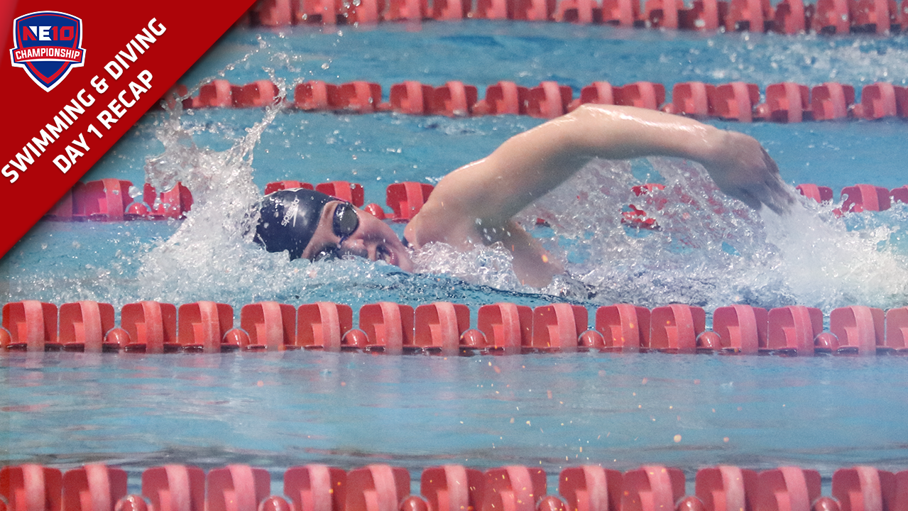 SCSU Men and Women Lead After Day 1 of NE10 Swimming & Diving Championships