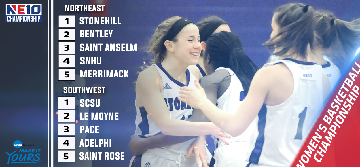 Embrace The Championship: Southern Connecticut, Stonehill Earn Top Seeds for Upcoming NE10 Women's Basketball Championship