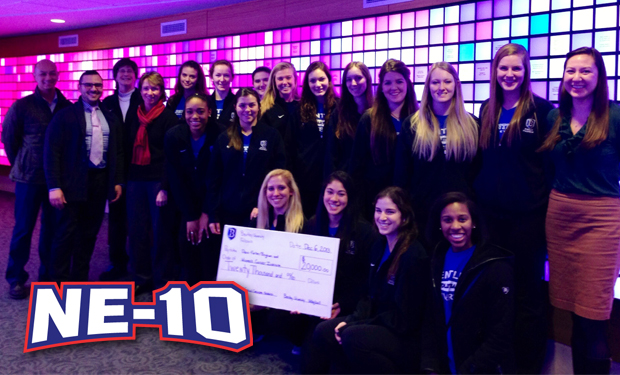Bentley Volleyball Presents Over $20,000 to Dana Farber from Dig Lavender Campaign
